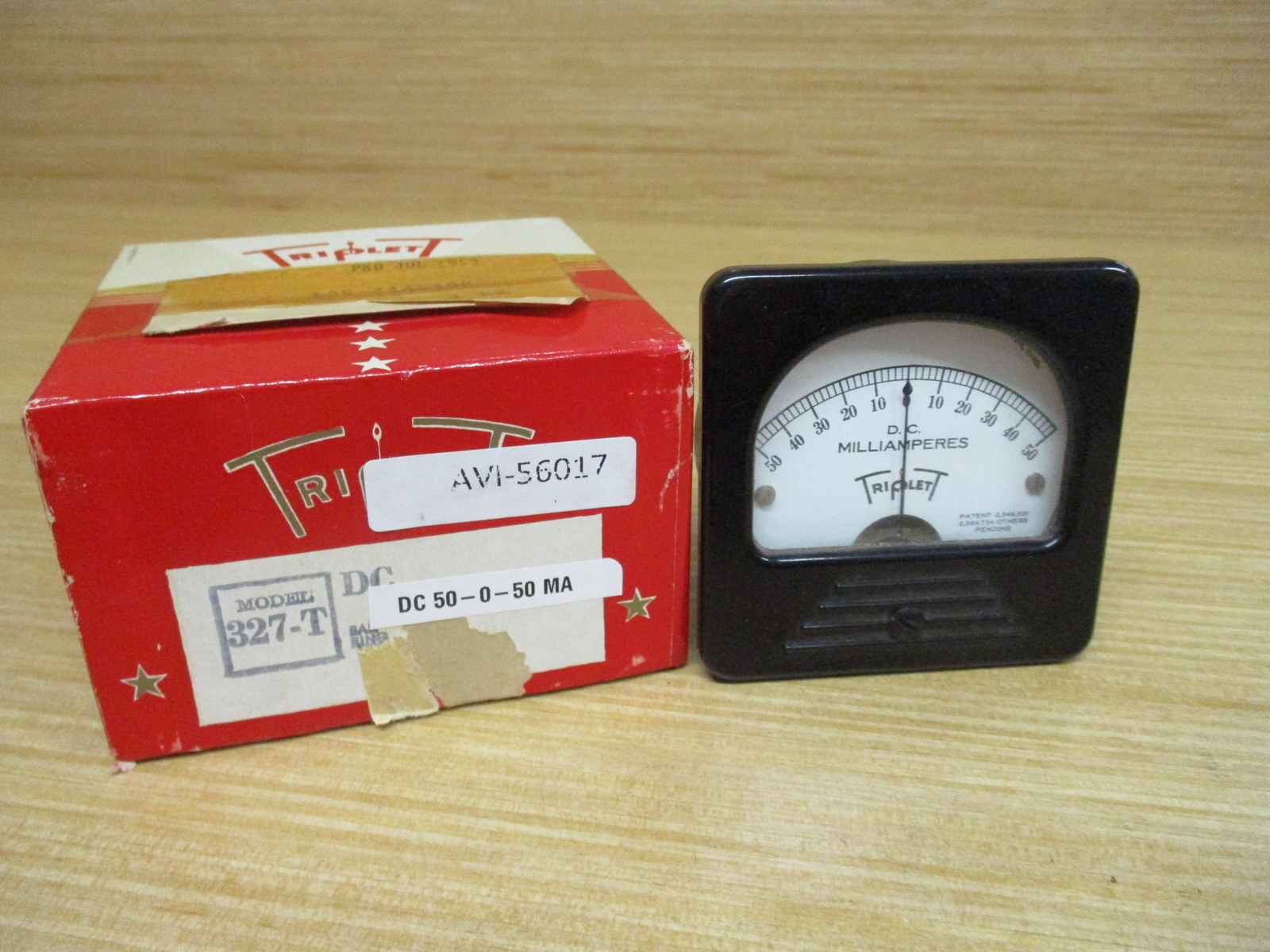 Triplett 327-T DC 50-0-50 MA Panel Meter 327T