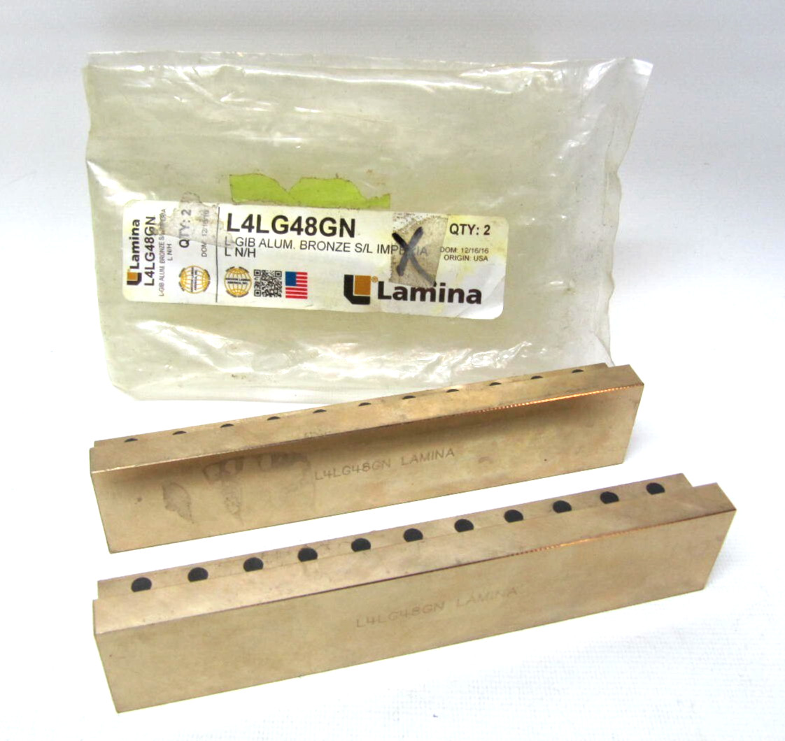 (LOT OF 2, NEW) Lamina L-Gib Oil Free Alum. Bronze Guide Bar L4LG48GN
