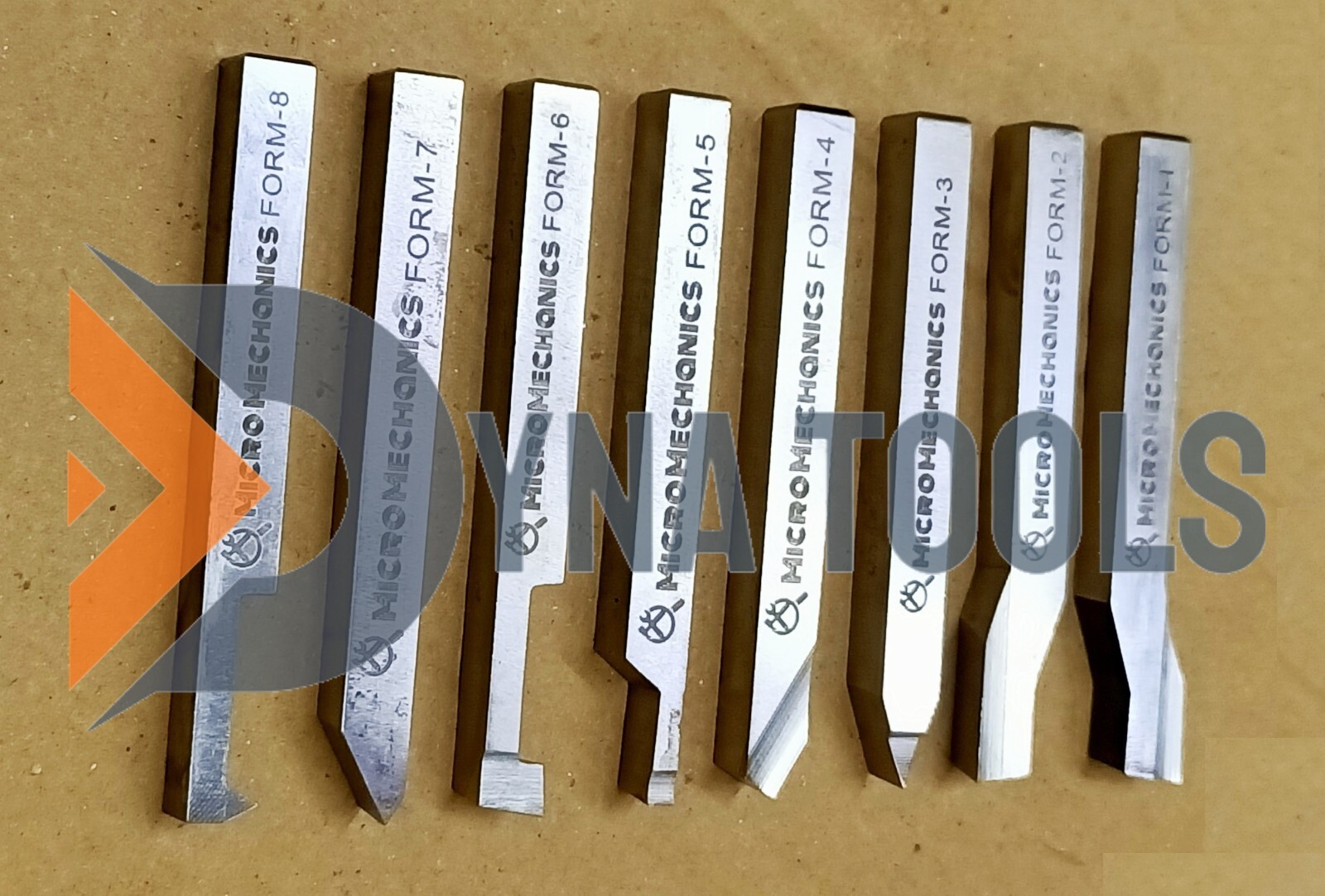 10mm x 100mm HSS Lathe Form Tools Set Of 8 Pieces Square Shank Pre-Formed Tools
