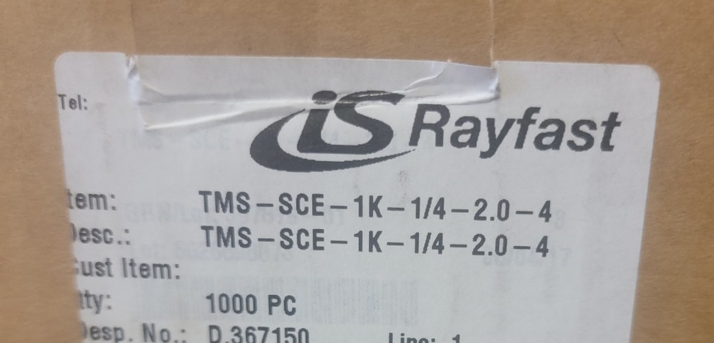 ( 1000ea) TE Connectivity TMS-SCE-1/4-2.0-4 YELLOW SHRINK EID 6.48mm RID 2.11mm