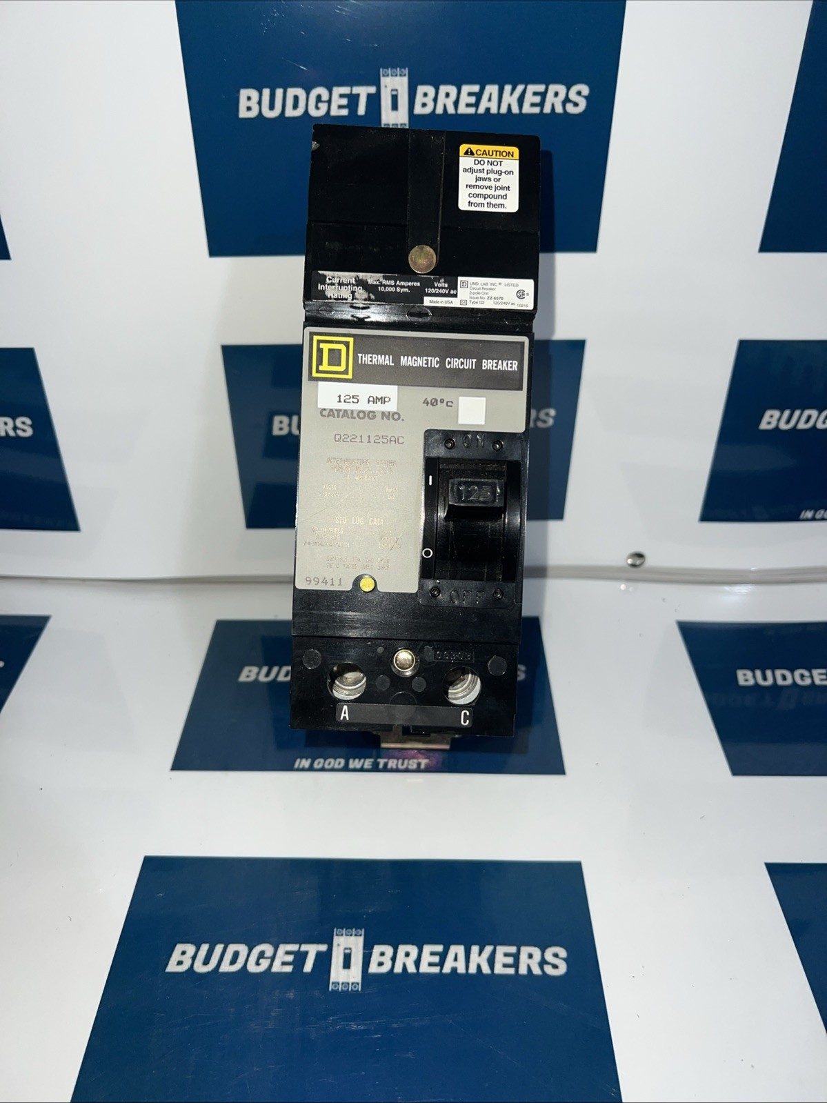 1 USED SQUARE D Q221125AC 125 AMP MOLDED CASE CIRCUIT BREAKER ***MAKE OFFER***