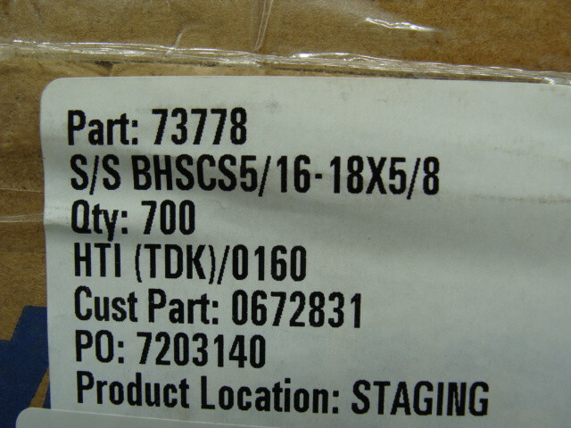 LOT OF 100 5/16-18 X 5/8 SS BUTTON HEAD SOCKET CAP SCREWS