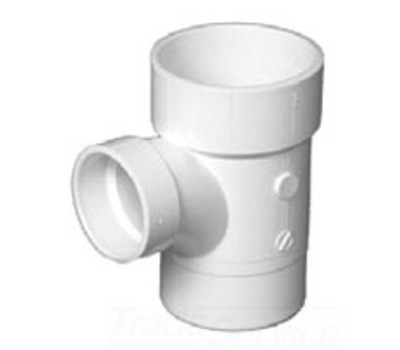 CHARLOTTE PVC004041000 3X3X2 PVC-DWV Sanitary Tee