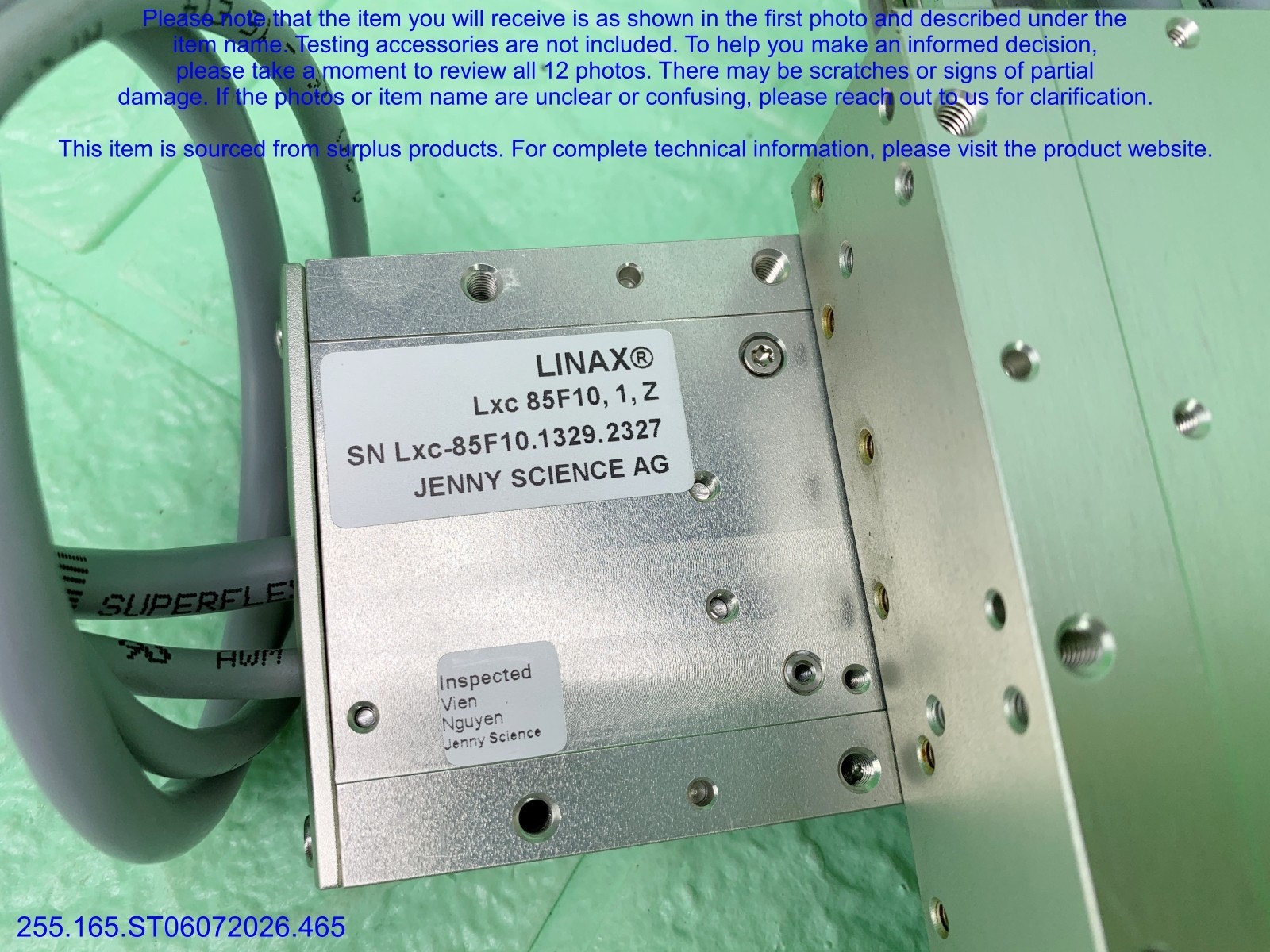 Jenny Science LINAX Lxc 80F40 Lxc 85F10 SHORT CABLE as in photos, sn:6494, DHL.