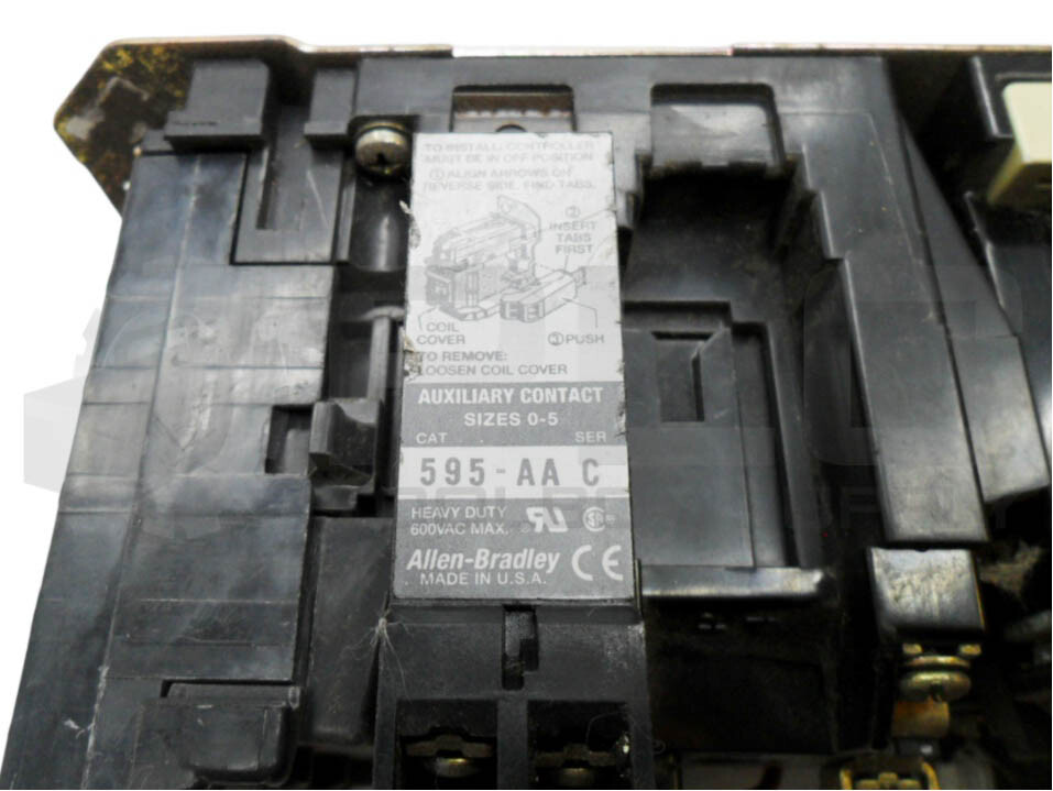 ALLEN BRADLEY 509-BOD /B STARTER W/ 42185-800-01 W/ CB236 W/ 595-AA /C *READ*