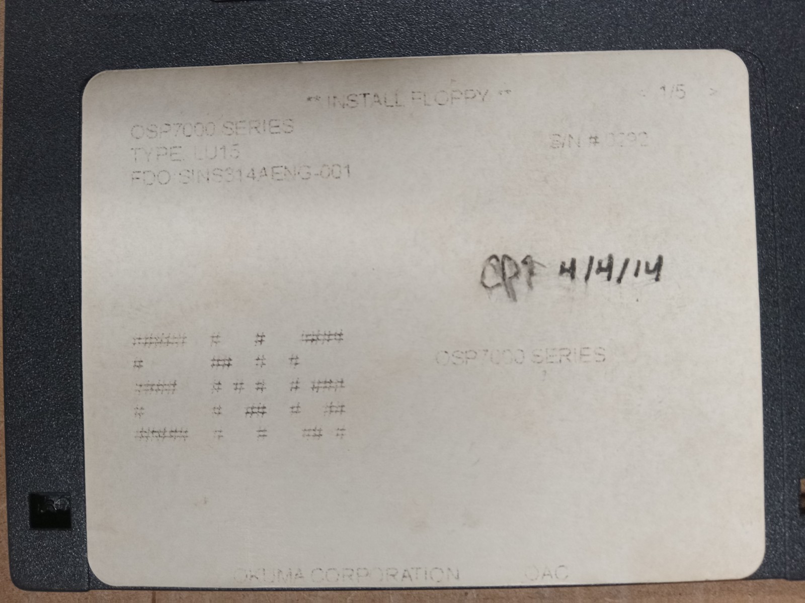 Okuma Micro Floppy Disk Case E8048-090-426-1