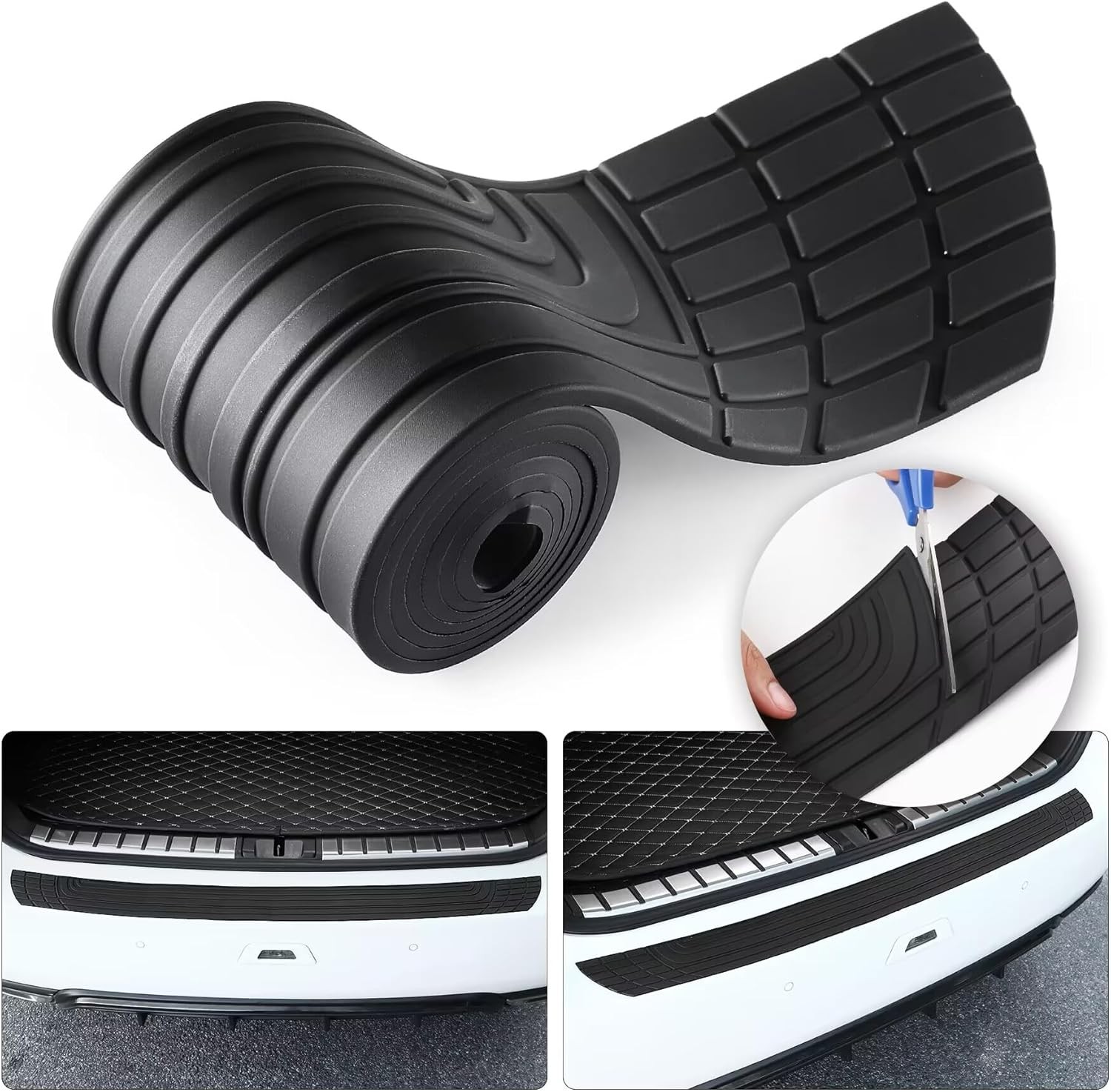 SINGARO Car Rear Bumper Protector, 42inch x3.4inch Car/SUV Universal Rubber A…