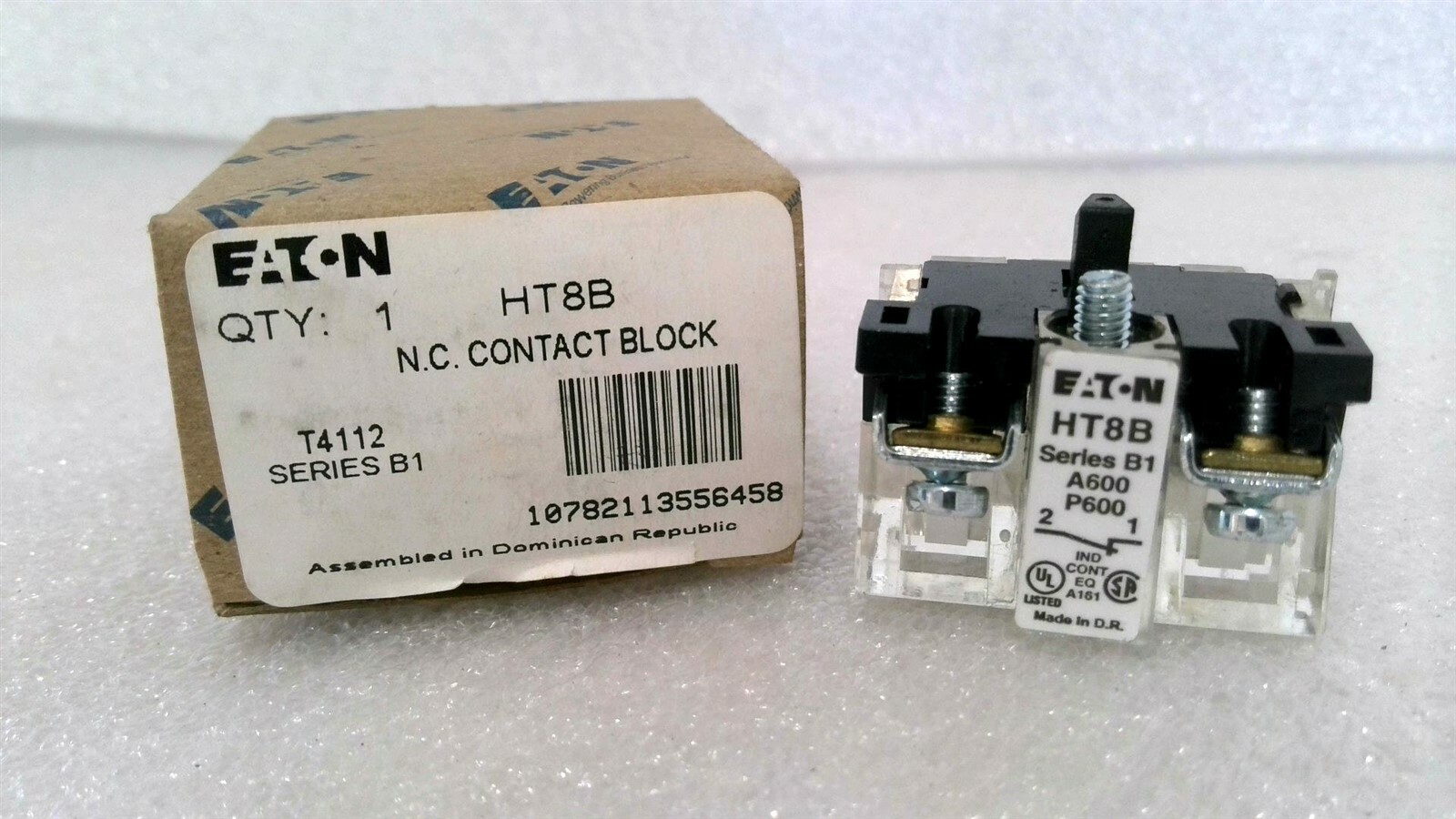 EATON HT8B N.C. CONTACT BLOCK 30.5 mm 1NC A600 P600 NEMA RATED