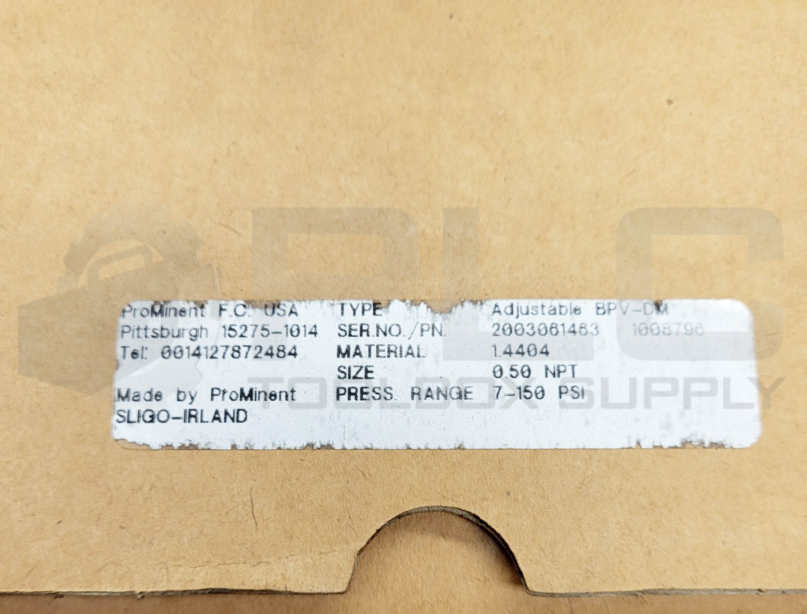 NEW PROMINENT BPV-DM ADJUSTABLE PRESSURE RELIEF VALVE 1008796
