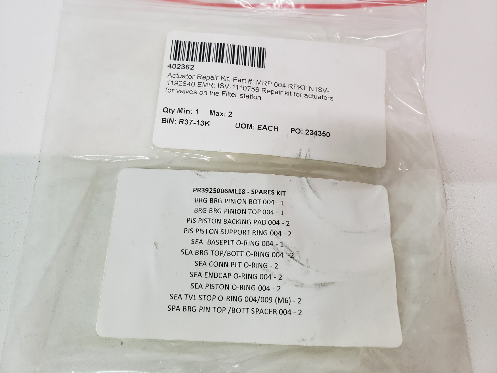 UNUSED – Caltrol MRP 004 RPKT N Seal Kit ISV-1192840 PR3925006ML18
