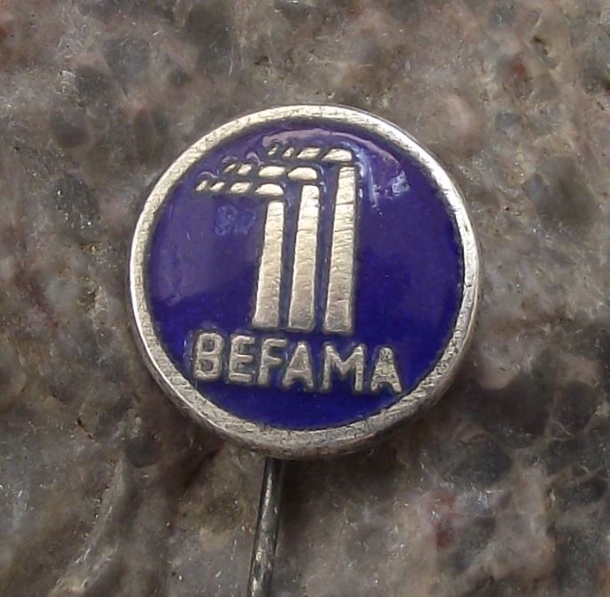 Vintage Befama Austrian Textile Roller Cards Engineering Company Pin Badge
