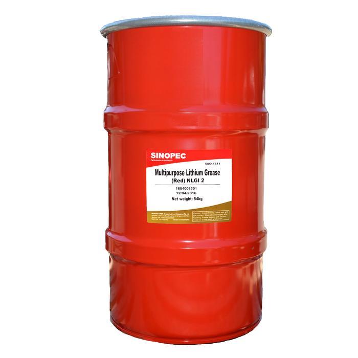 SINOPEC RED MULTIPURPOSE LITHIUM GREASE #2 – 120LB. (16 GALLON) KEG