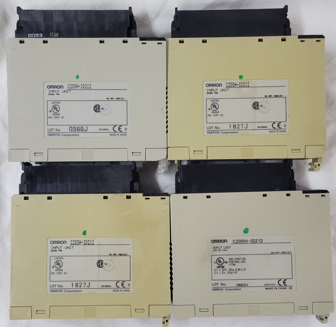 OMRON INPUT UNIT C200H-ID212 CH CNC LOT OF 4