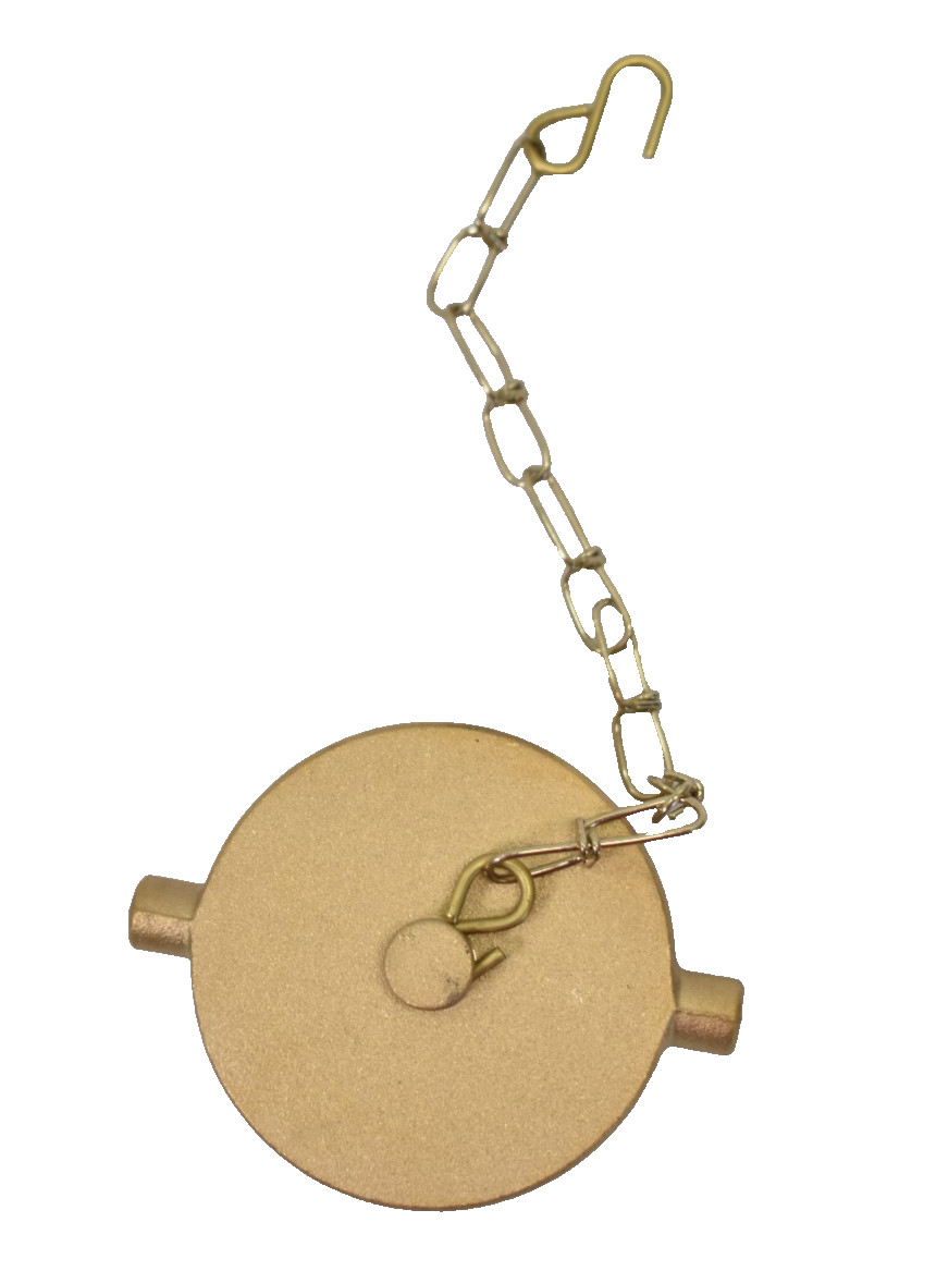 FPPI Pin Lug Plug w Brass Chain & S Type Hook 2-1/2″ NST Male Threaded Rough