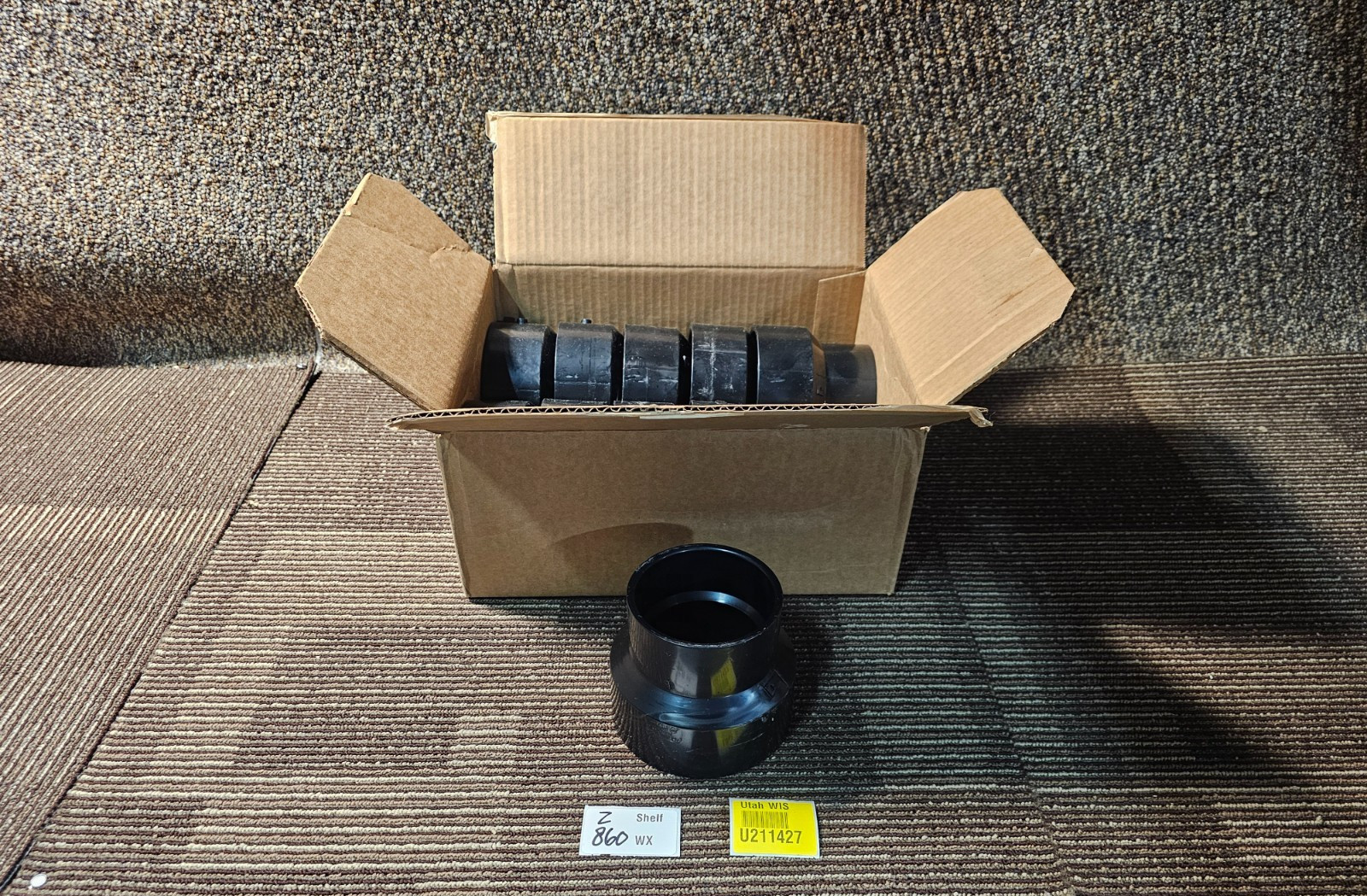 (QTY 10) NIBCO I010000 5801 4″ x 3″ Hub x Hub ABS DWV Reducing Coupling, Black