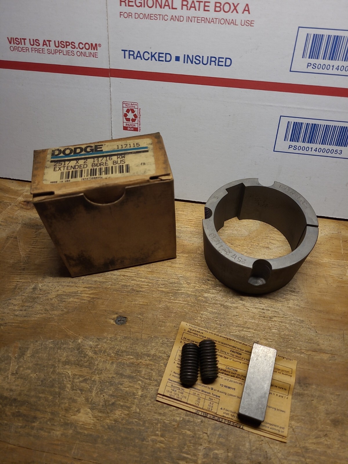 Dodge 117115..EXTENDED BORE BUSHING…2517×2-11/16…NOS…