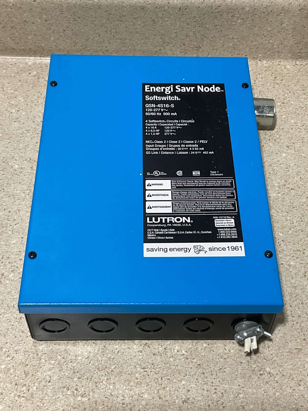 Lutron QSN-4S16-S Energi Savr Node Soft Switch Lighting Controller