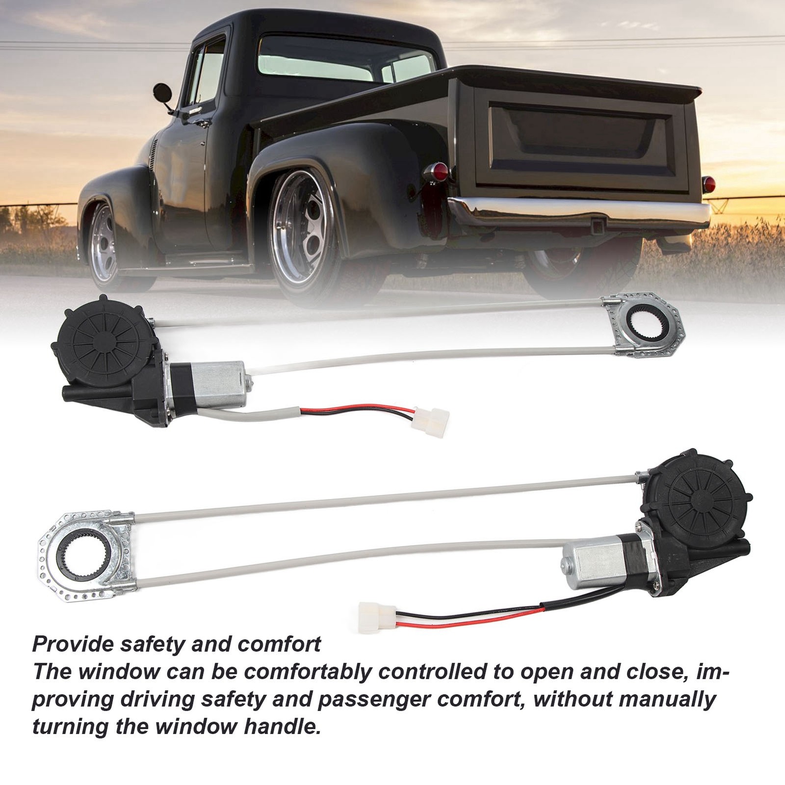 Universal Electric Power Window Conversion Kit For 2 Door Car Trunk Pickup
