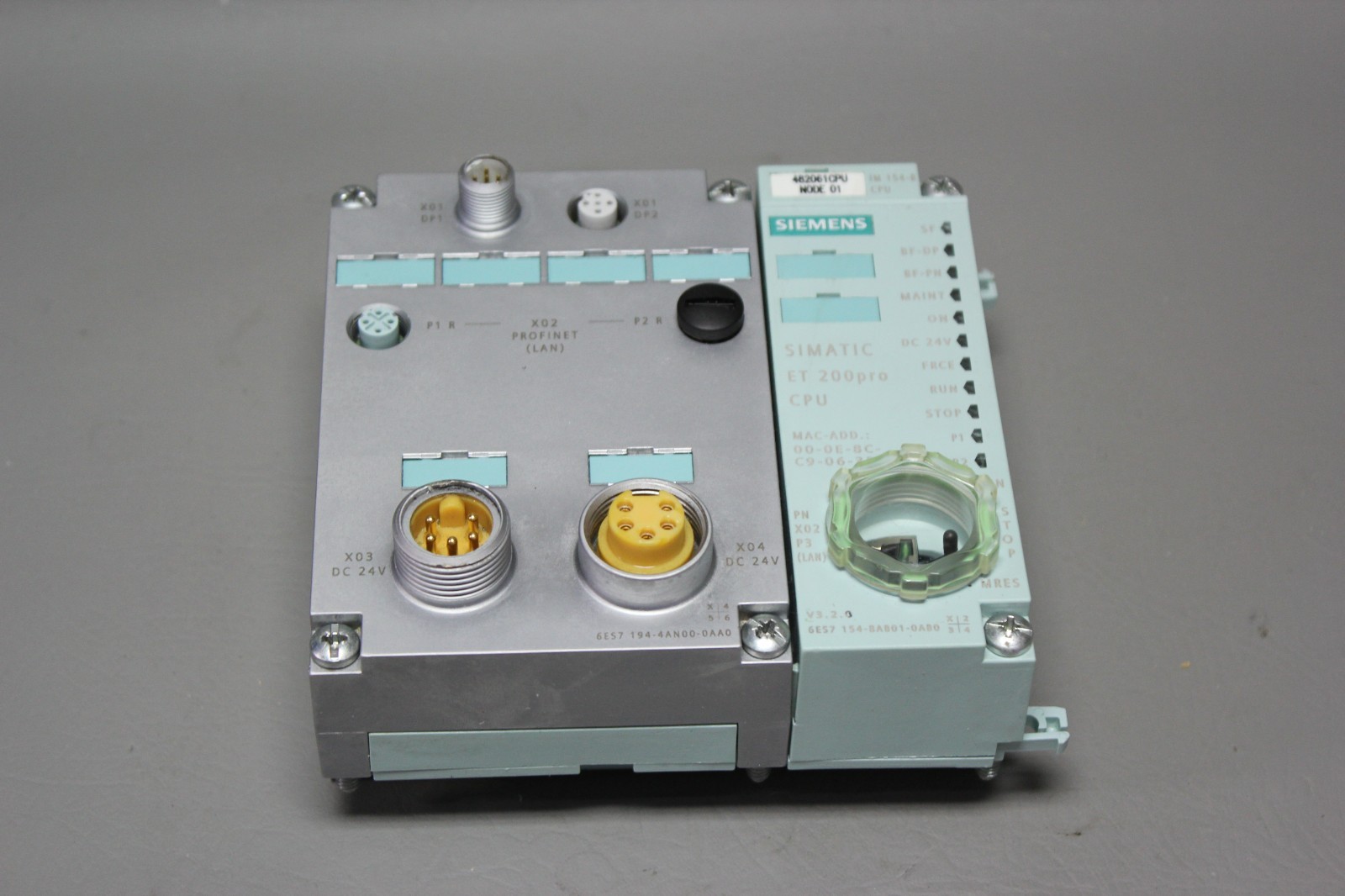 SIEMENS SIMATIC ET 200pro CPU MODULE W/PROFINET 6ES7 154-8AB01-0AB0