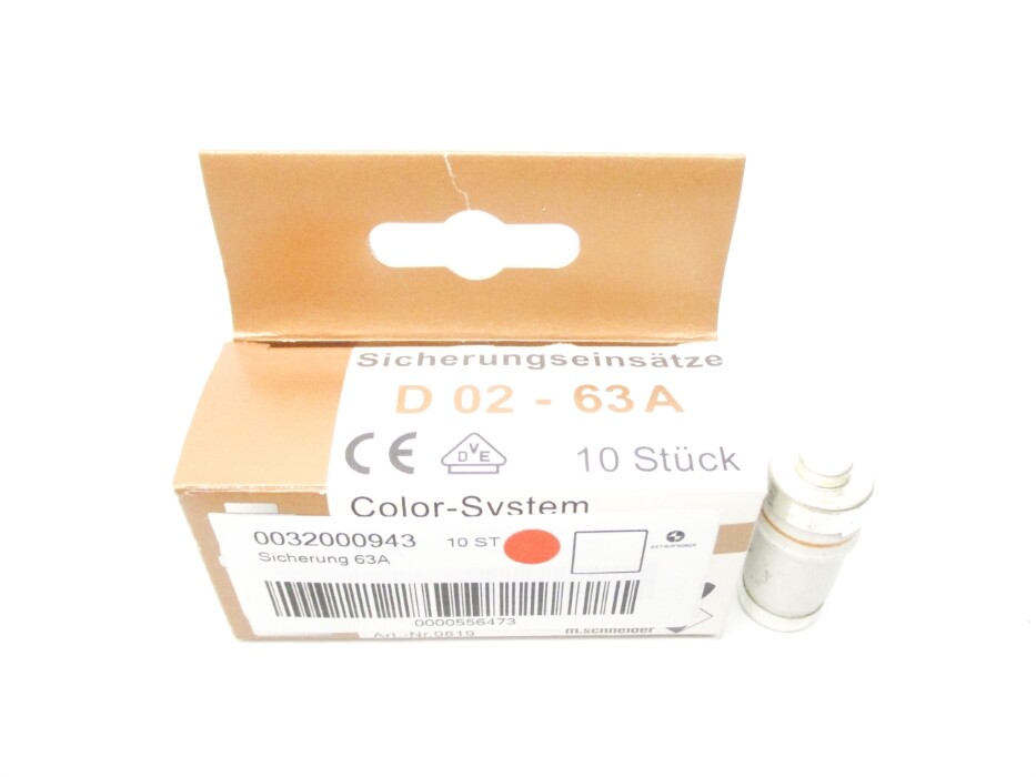 SCHNEIDER D02-63A 0819 63A 400V/250V (PKG OF 10) NSMP