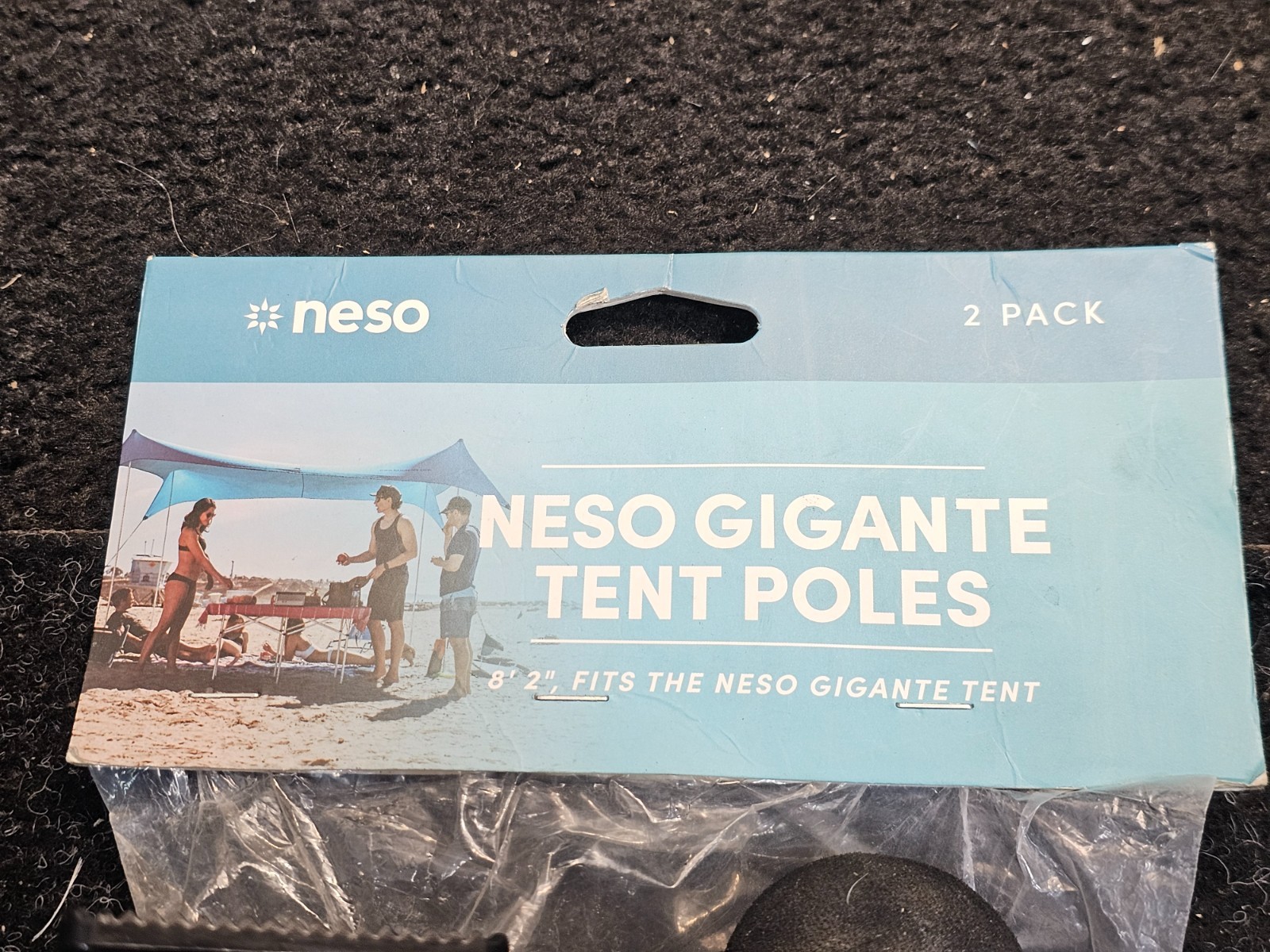 (QTY 2) Neso PXX2PK Extra Poles For Beach Tent With Patented Pole Base Gigante