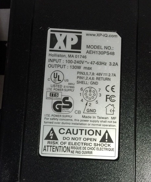 XP-iQ Power Supply 48V, 8 pins, AEH130PS48, Input 110-240V Output 130W 3.2A#151B