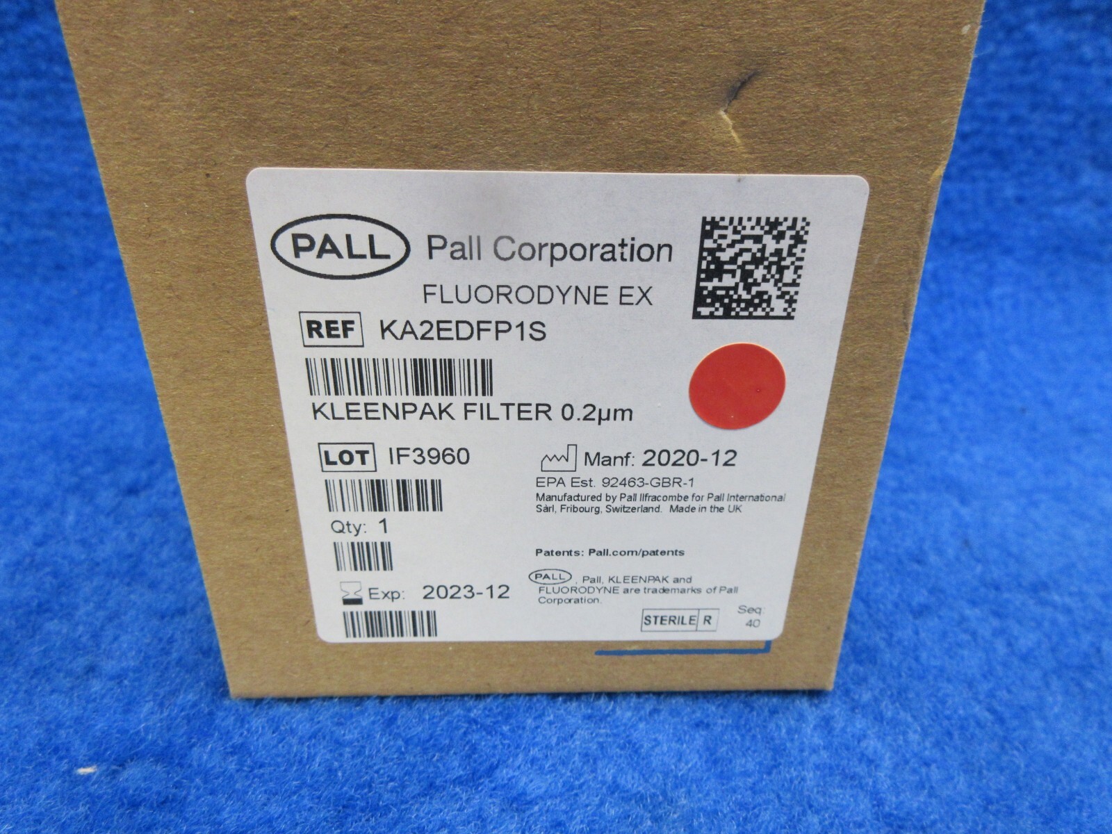 Pall Fluorodyne EX Kleenpak Filter KA2EDFP1S 0.2um, new open box, exp 2023-12