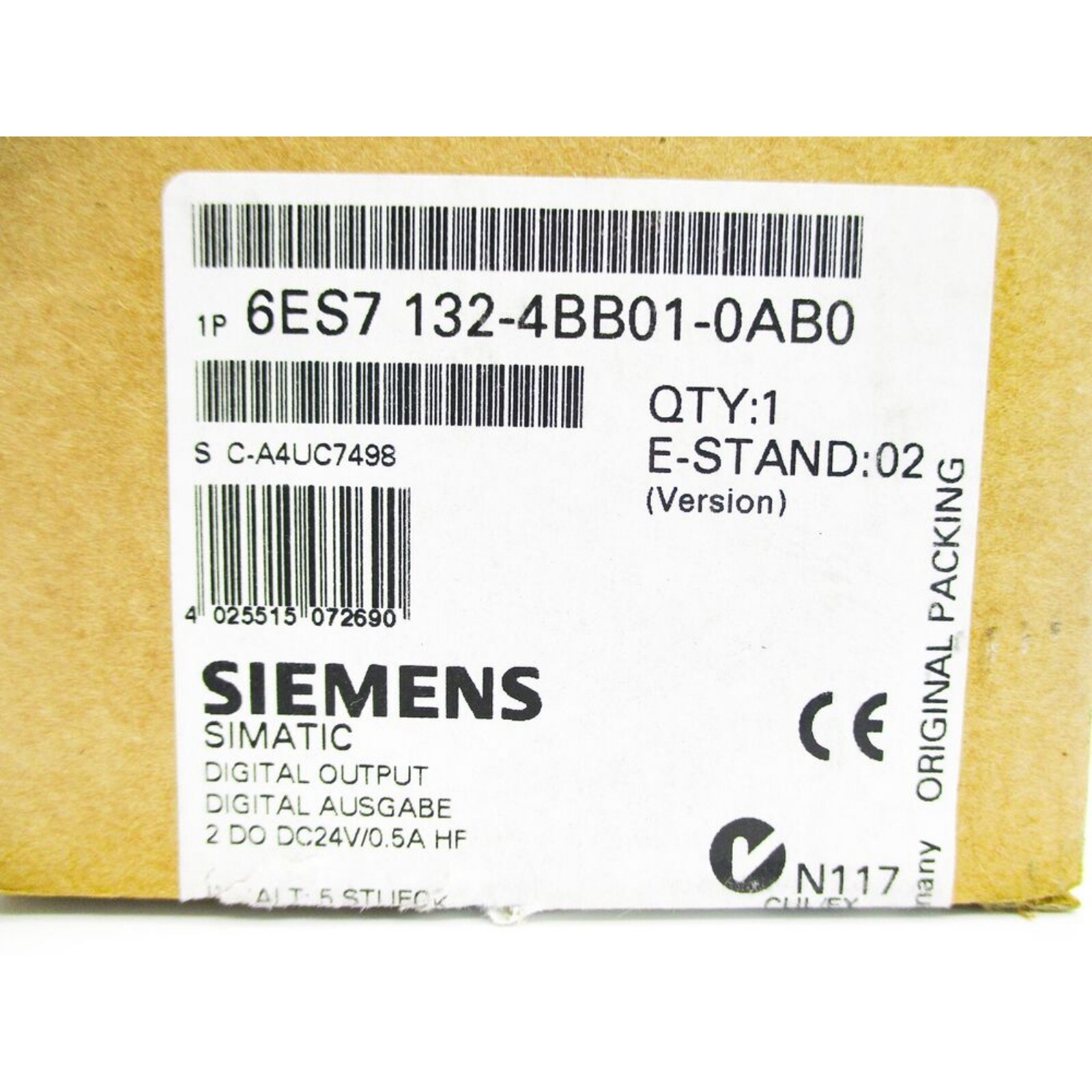 New Siemens 6ES7 132-4BB01-0AB0 6ES7132-4BB01-0AB0 DP 5 electronic modules