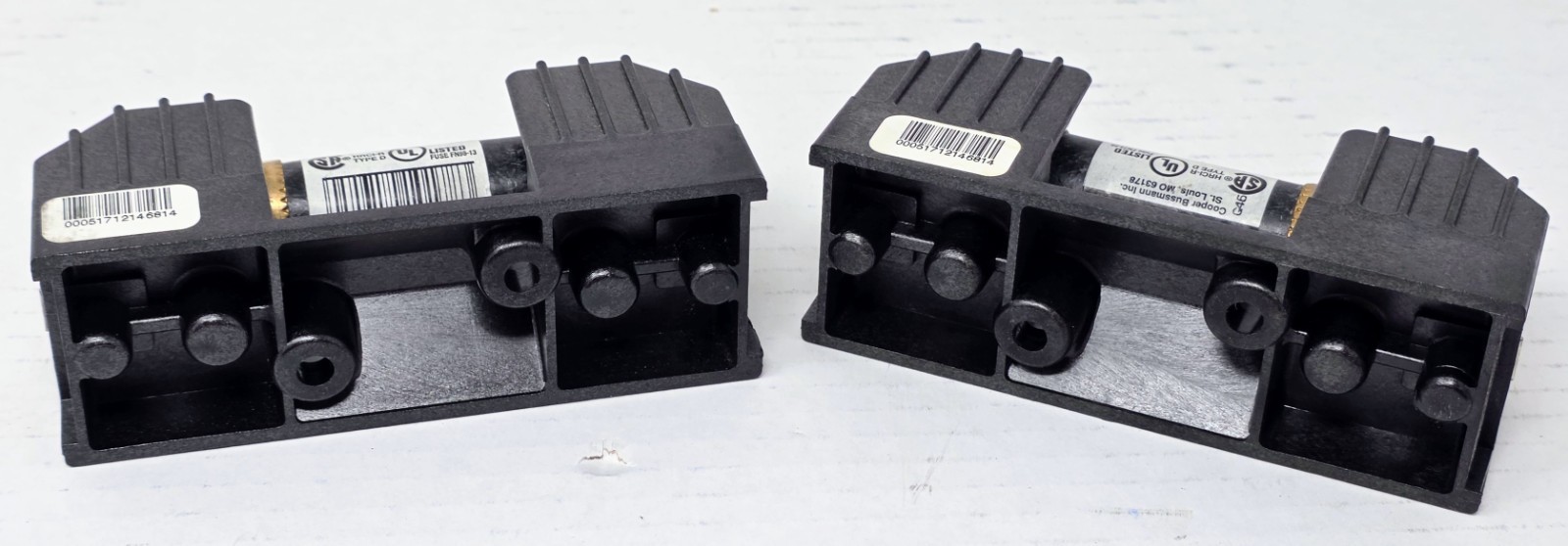 (Lot of 2) Buss H25060-1C 250V 60A Fuse Holder w/ 2x Fusetron FRN-R-40 Fuses