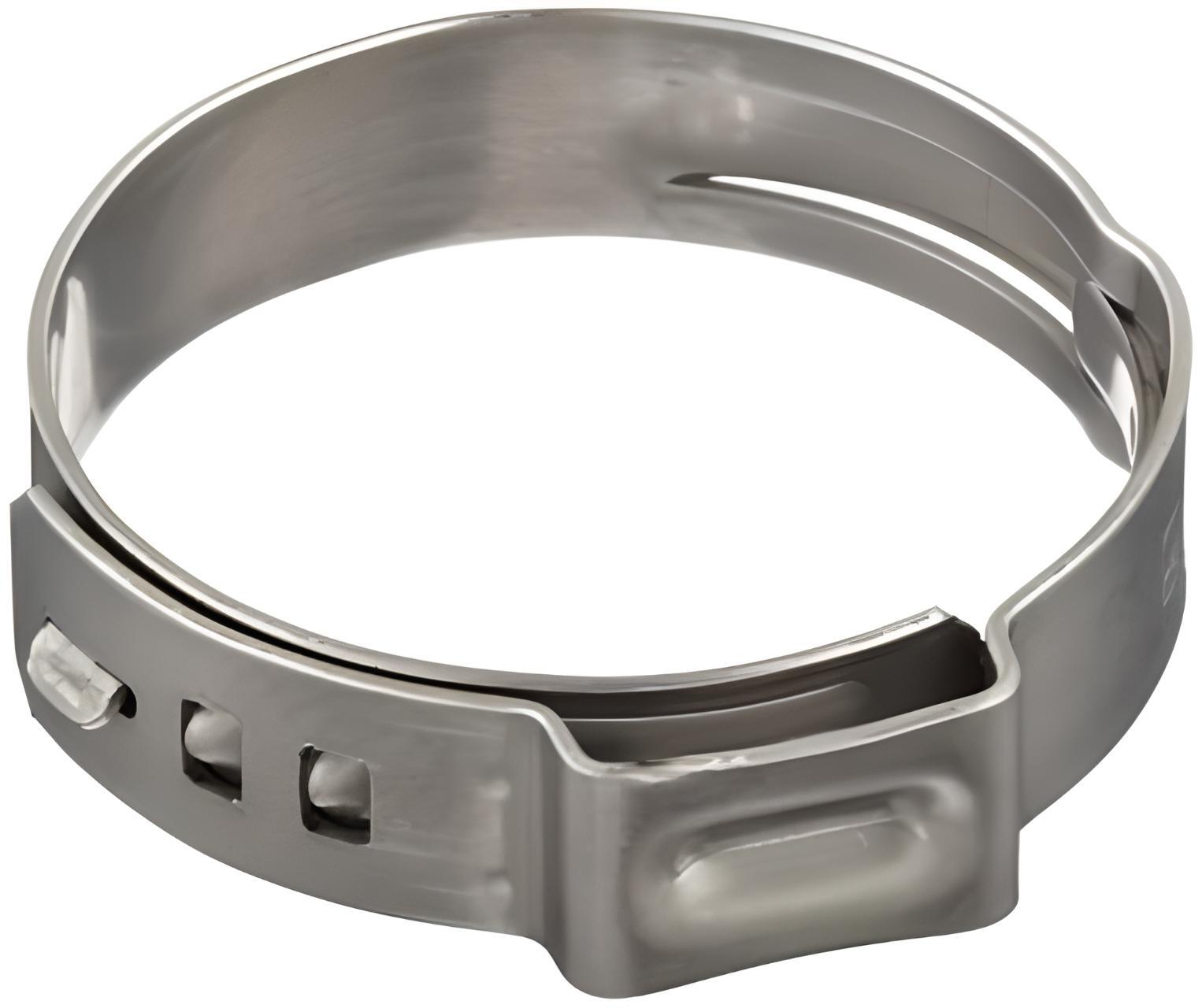10 pc Bag, Oetiker Style Stainless Steel Clamp, Cinch Crimp Ring Size 10.9 mm,