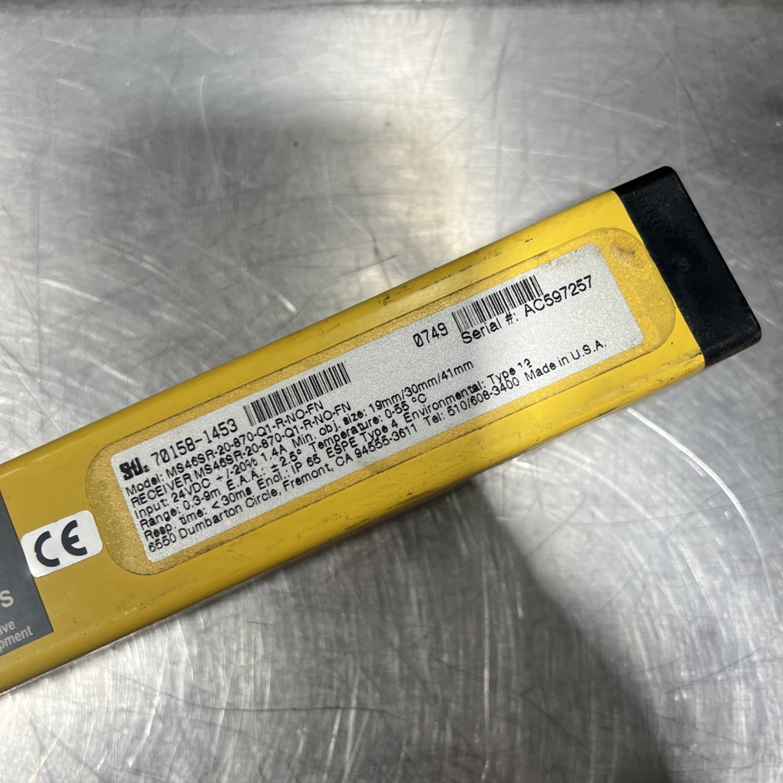 OMRON MS46SR-20-870-Q1-R-NO-FN Light Curtain Used Surplus