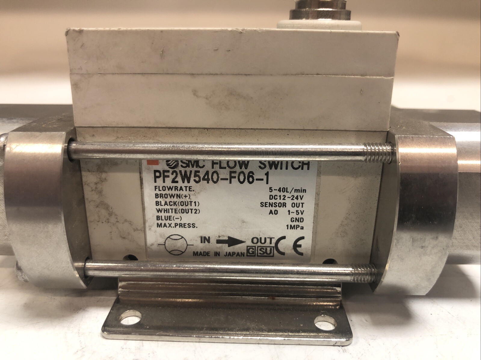 1 Used SMC PD2W540-F06-1 Flow Switch For Water, Flowrate 5-40L/min