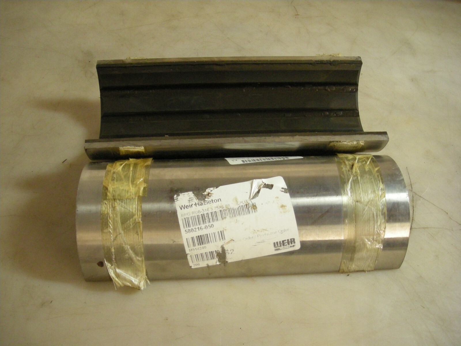 WEIR HAZLETON 580216-050 RUBBER BEARING 3.75IN X 5IN X 12IN 316SS