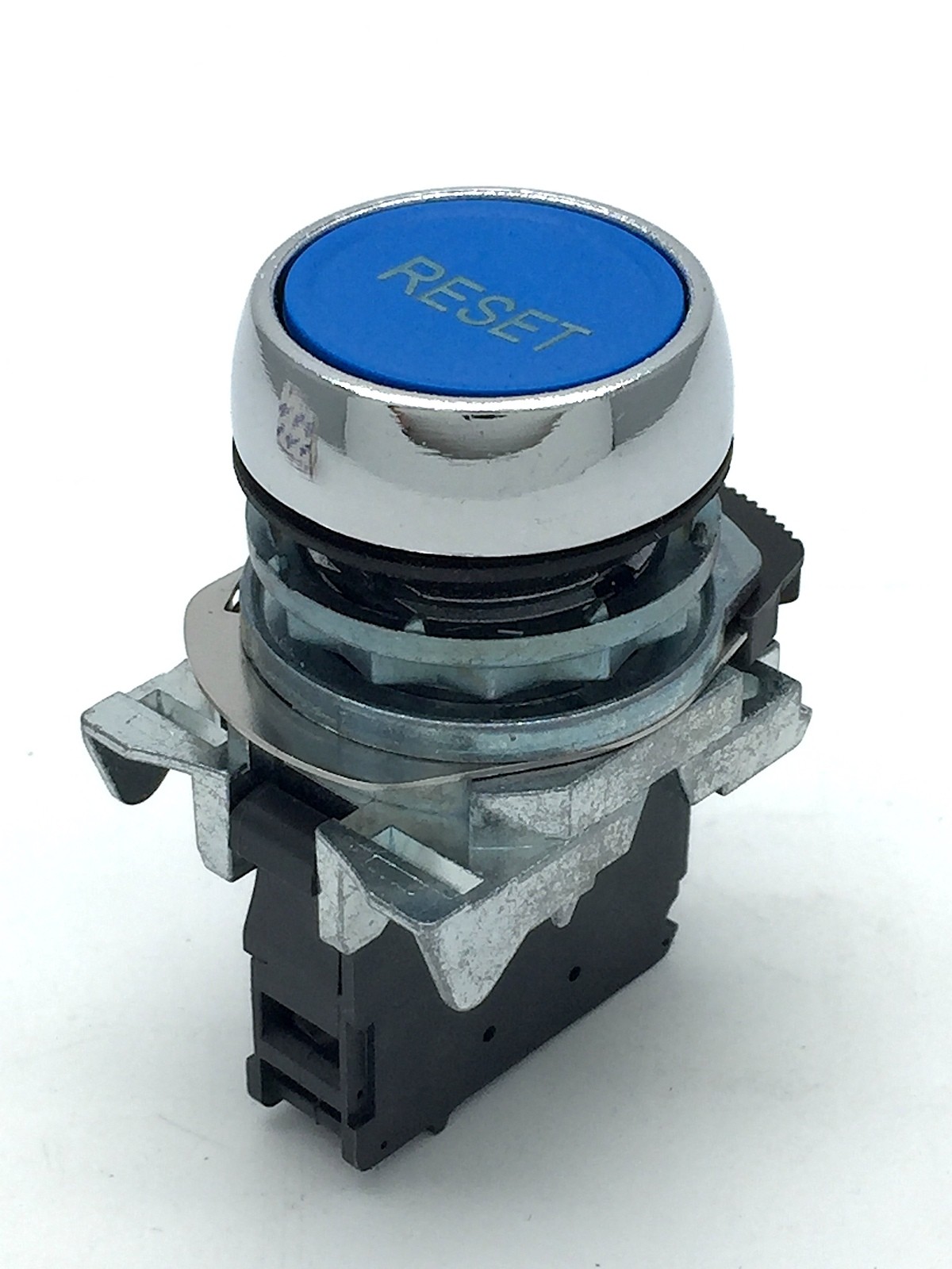 NHP Sprech+Schuh D7MF607MX10 Flush Push Button Metal Blue RESET 1N/C 600VDC 10A