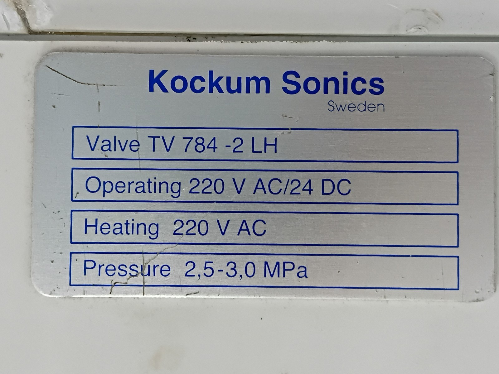 Kockum Sonics TV 784-2LH Valve For Air Horn 220 VAC/24DC, 30bar MKT 150/200