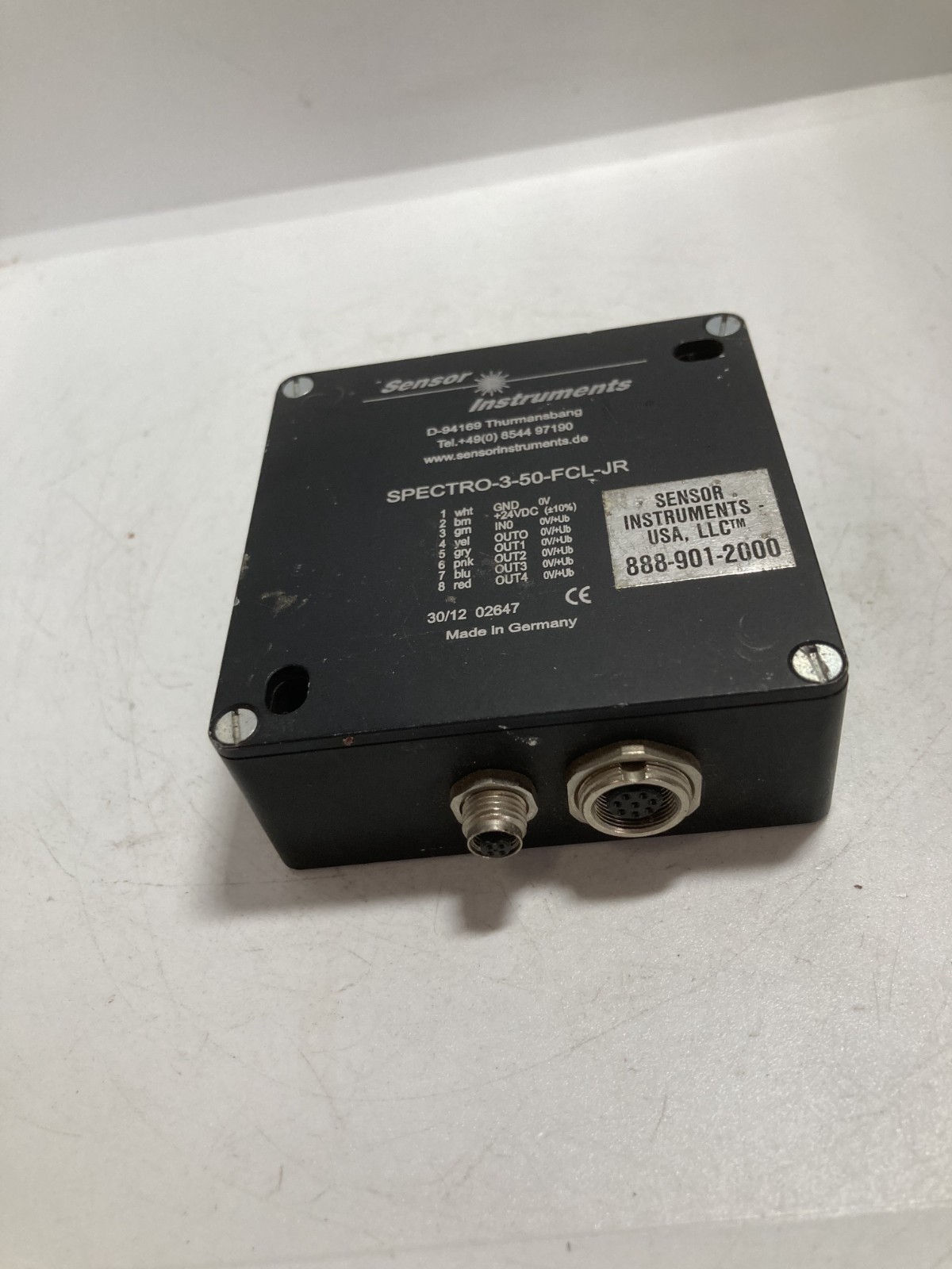 SENSOR INSTRUMENTS SPECTRO-3-50-FCL-JR COLOR SENSOR 24VDC