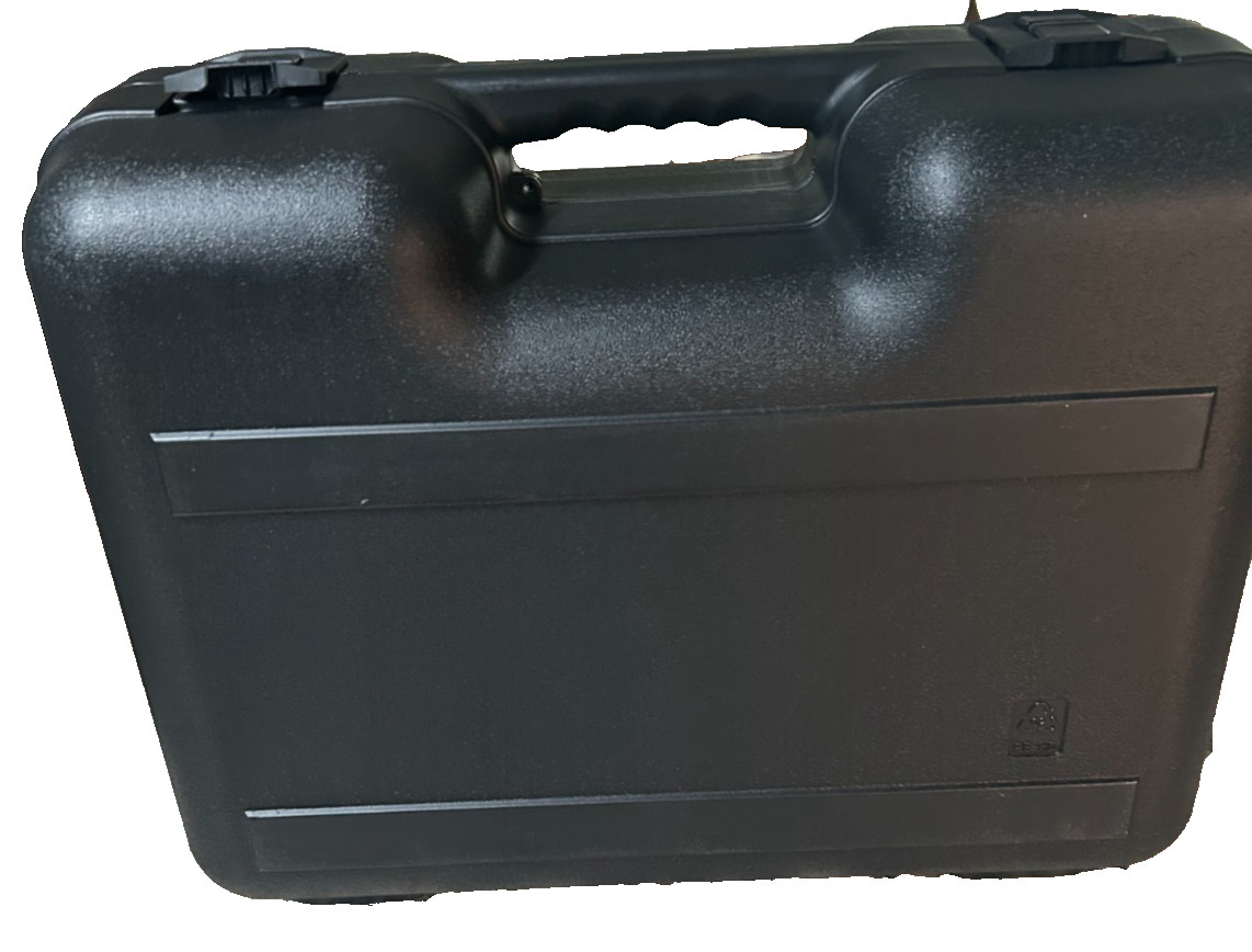 Padded Hard Side Plastic Black Carrying Case 19x15x8