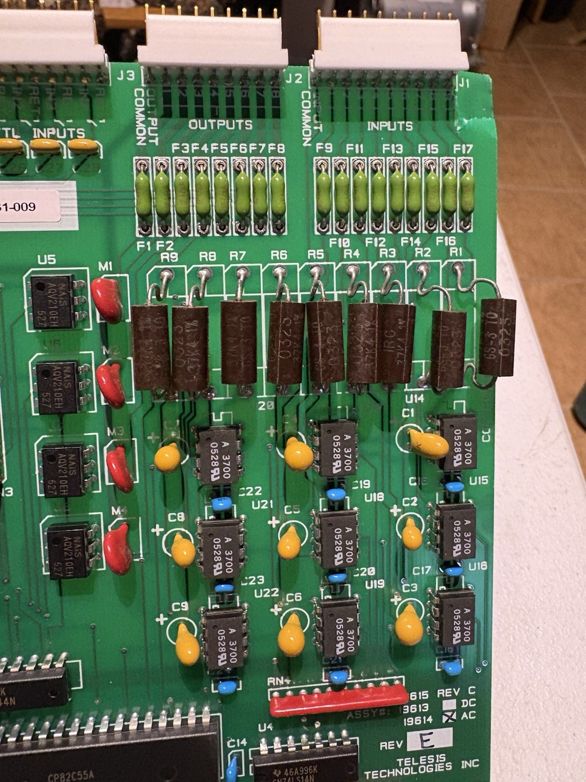 TELESIS TECHNOLOGIES BOARD# ASSY# 19614 AC REV. E NEW-NO BOX 19614