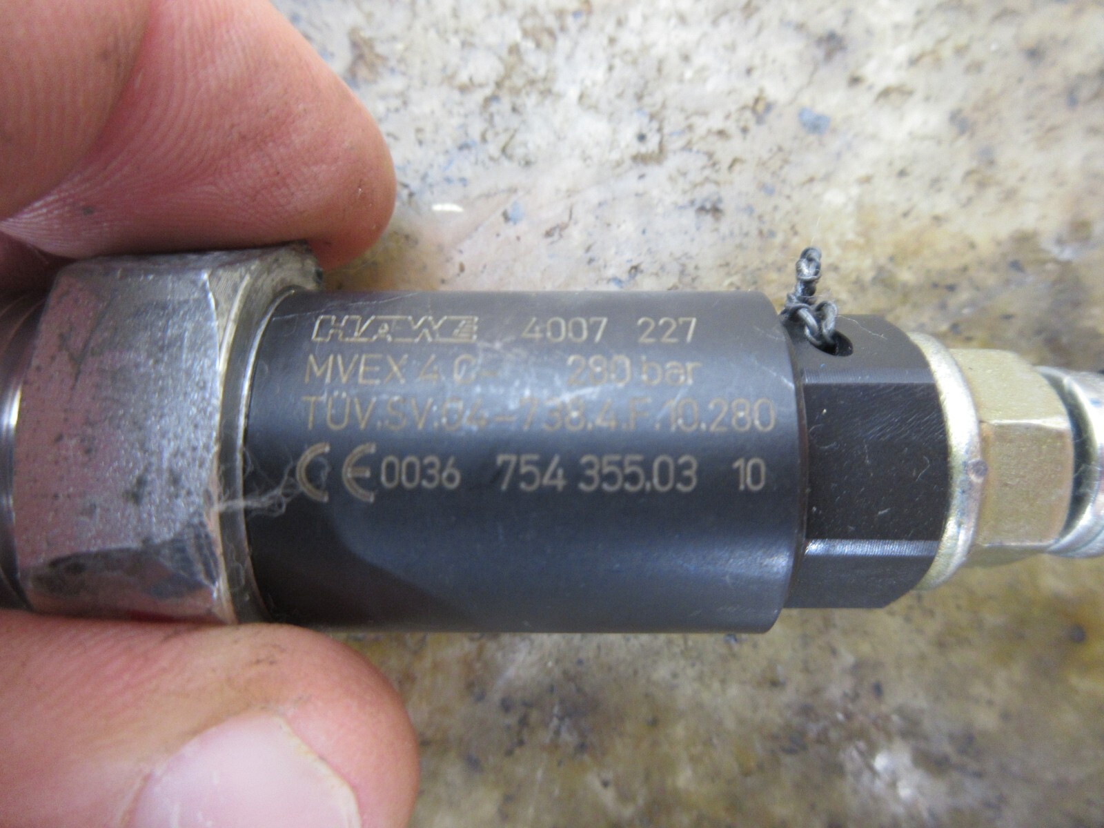 HAWE MINI 4007 227 MVEX4C- 280 BAR TUV.SV.04-738.4.F.10.280 754 355.03 VALVE