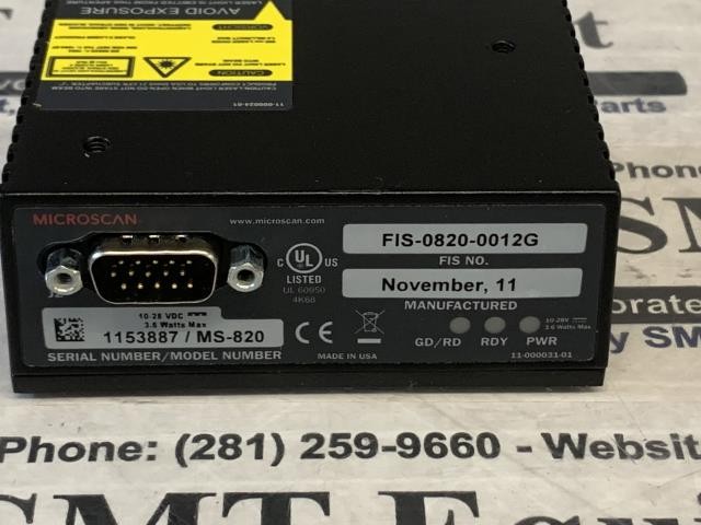 Microscan MS-820 Barcode Scanner – FIS-0820-0012G w/Warranty