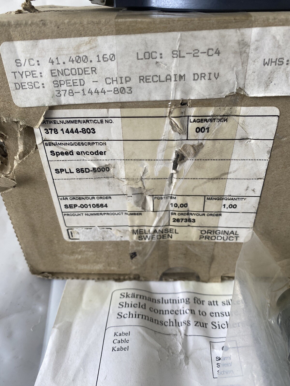 HAGGLUNDS Speed Encoder SPLL85D-5000 378-1444-803 New In Box