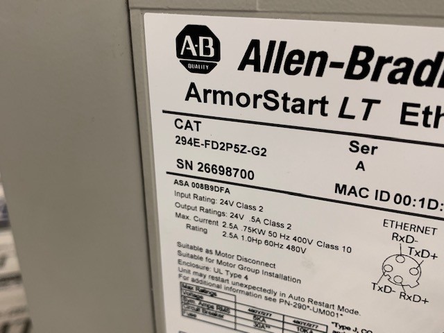 Allen Bradley ArmorStart LT Motor Starter – 294E-FD2P5Z-G2 w/Warranty
