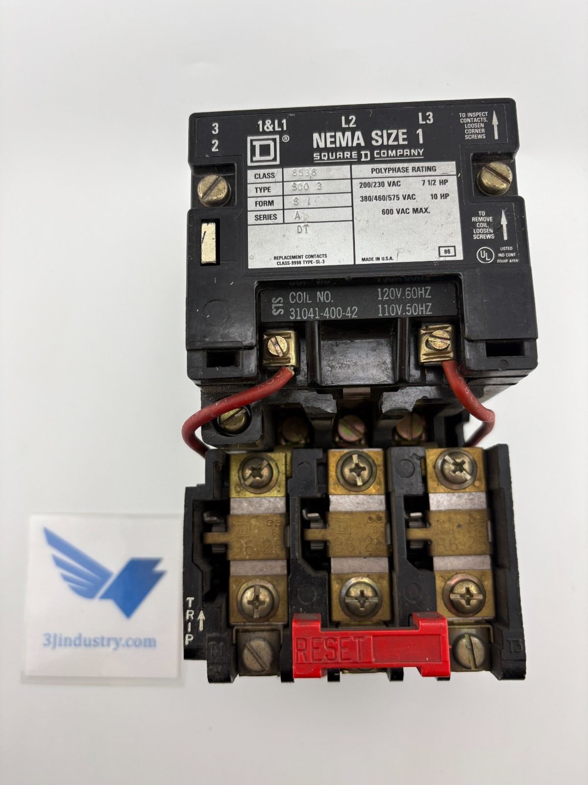 Square D 8536 SC03 120V 60Hz / 110V 50Hz – 600 VAC – 3 Phase