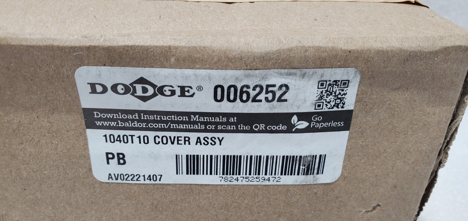 DODGE 006252 1040T10 COVER ASSEMBLE, GRID-LIGN COUPLING, NIB