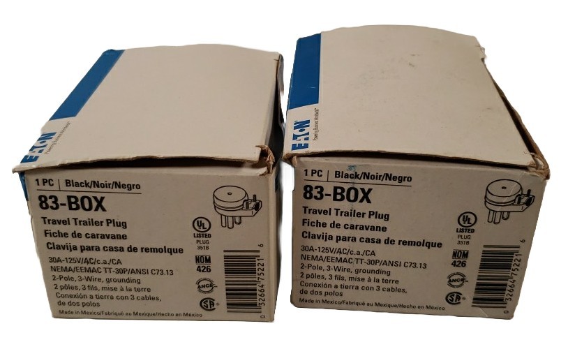 Lot Of 2 Eaton 83-BOX Travel Trailer Plug
