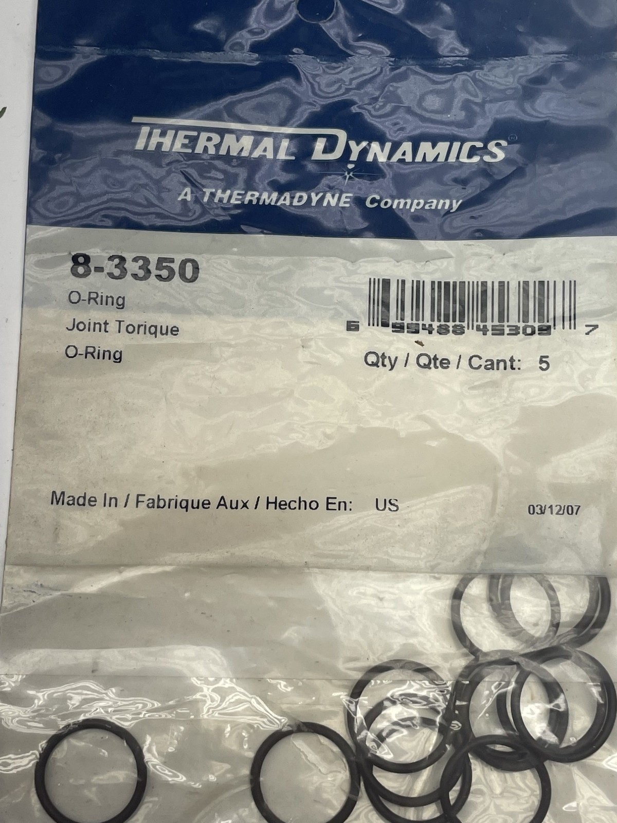 THERMAL DYNAMICS 8-3350 O-RING PKG OF 10 NSMP