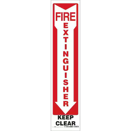 Condor 470A30 Safety Sign, 4″ W, 18″ H, 0.004″ Thickness
