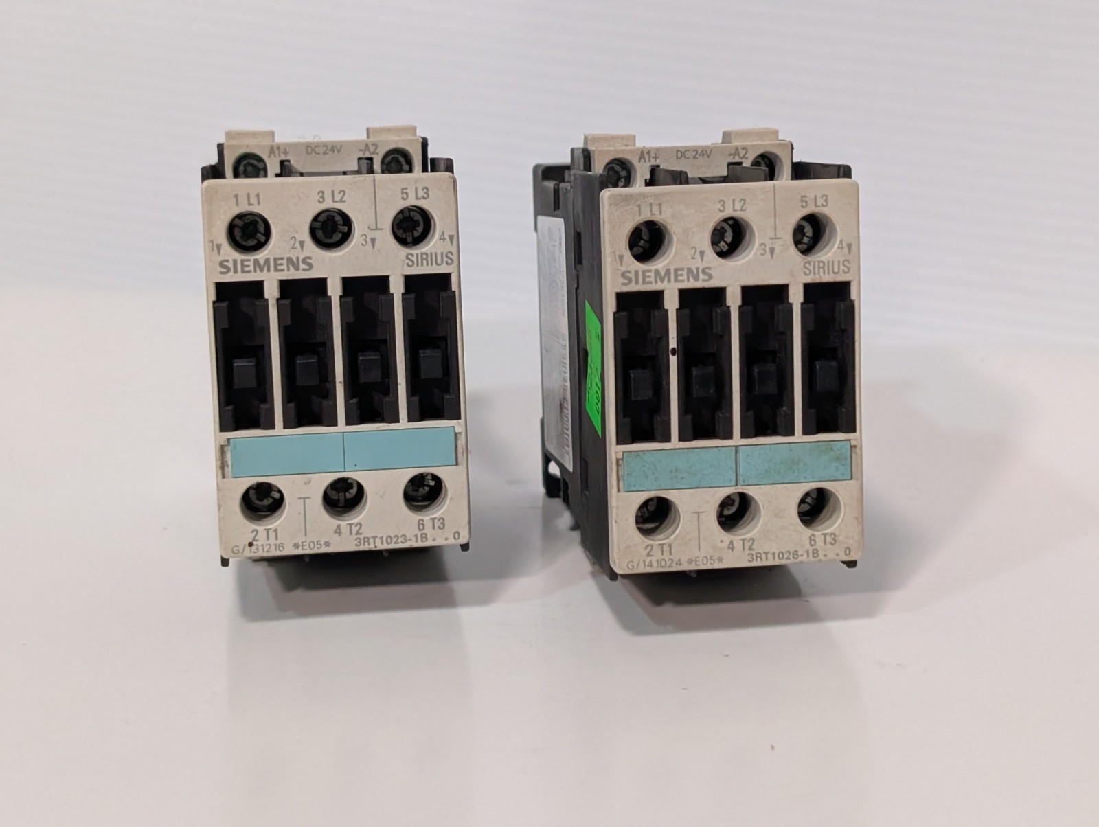 Siemens Sirius 3RT1023-1B and 3RT1026-1B industrial contactors with 24VDC coils