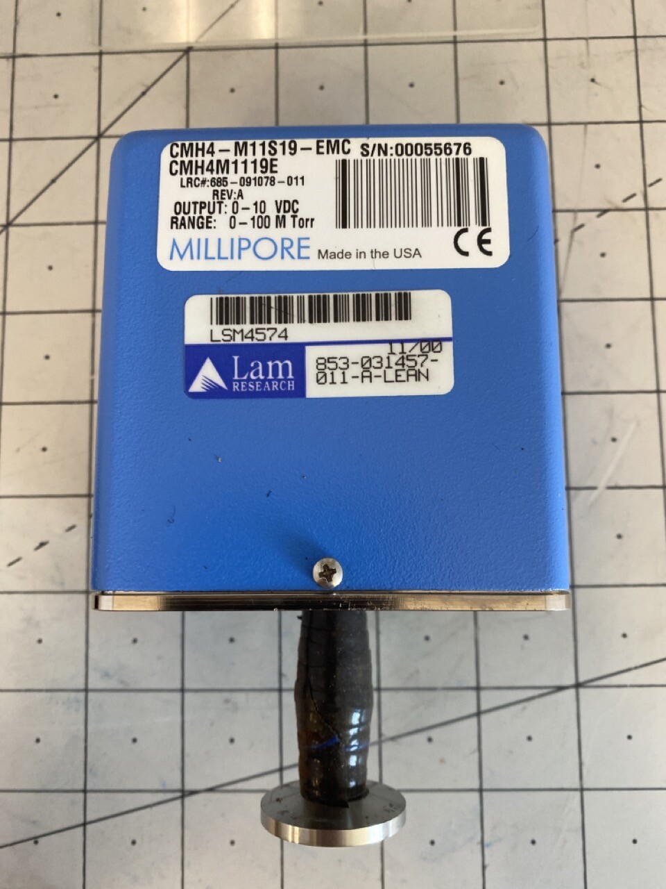 Millipore CHM4-M11S19-EMC Manometer PN: CMH4M1119E REV:A 853-031457-011-A-LEAN