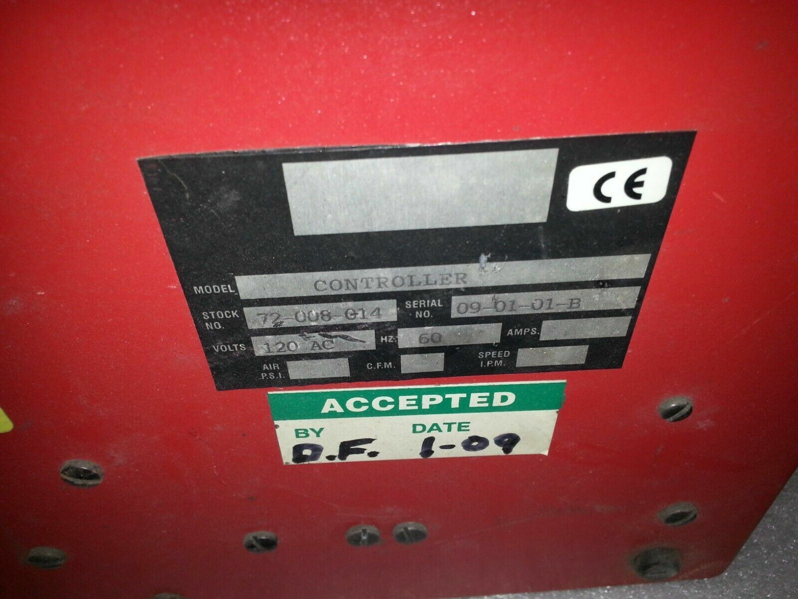 ARCAIR CONTROLLER 72-008-G14 09-01-01-B 120AC 60HZ GC06 shly